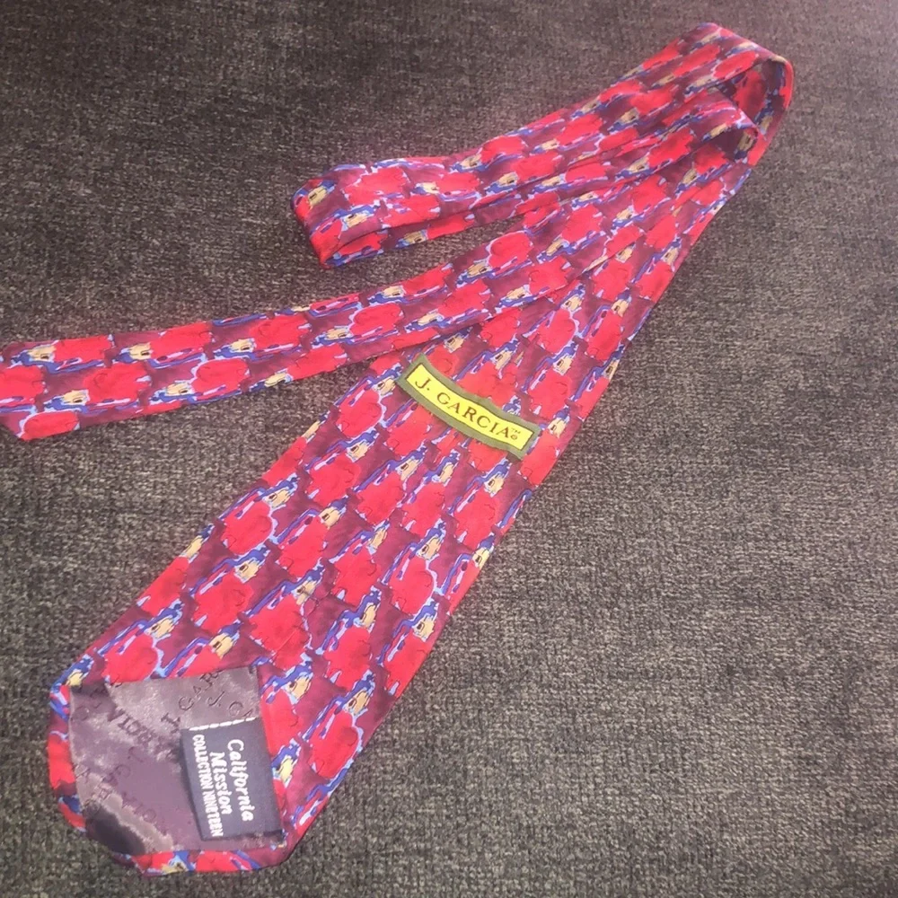 Vintage J. Garcia Red, Blue and Green California Mission Collection 19 Tie